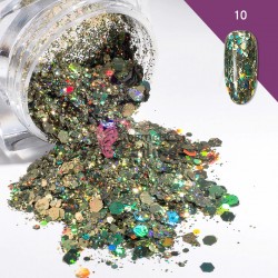 Decor pentru unghii NADP045DD Paiete pentru unghii Lucky Gradient GLR10 - Dark Green cu Reflexii